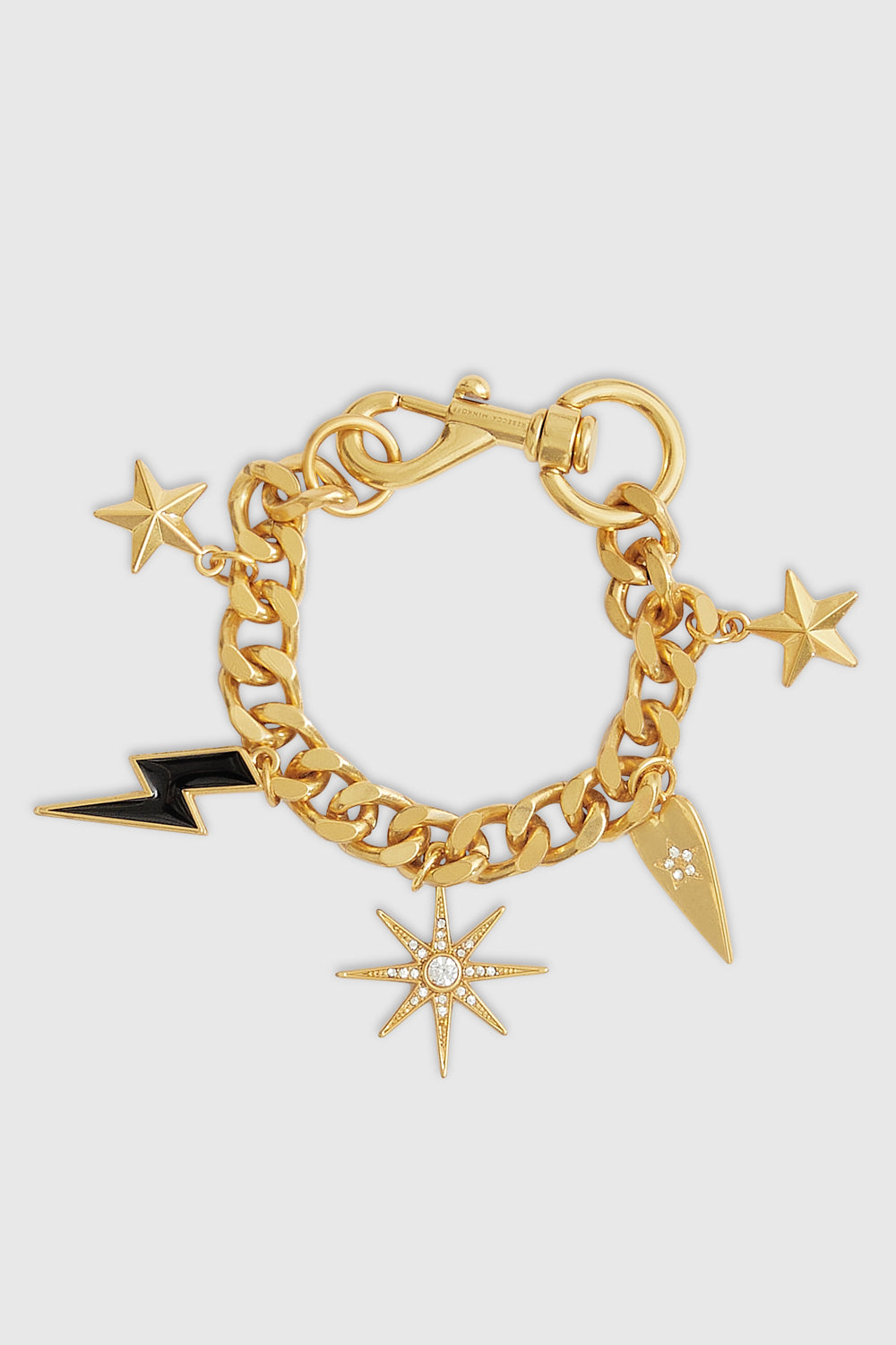 Shop Rebecca Minkoff Celestial Charms Bracelet In Gold