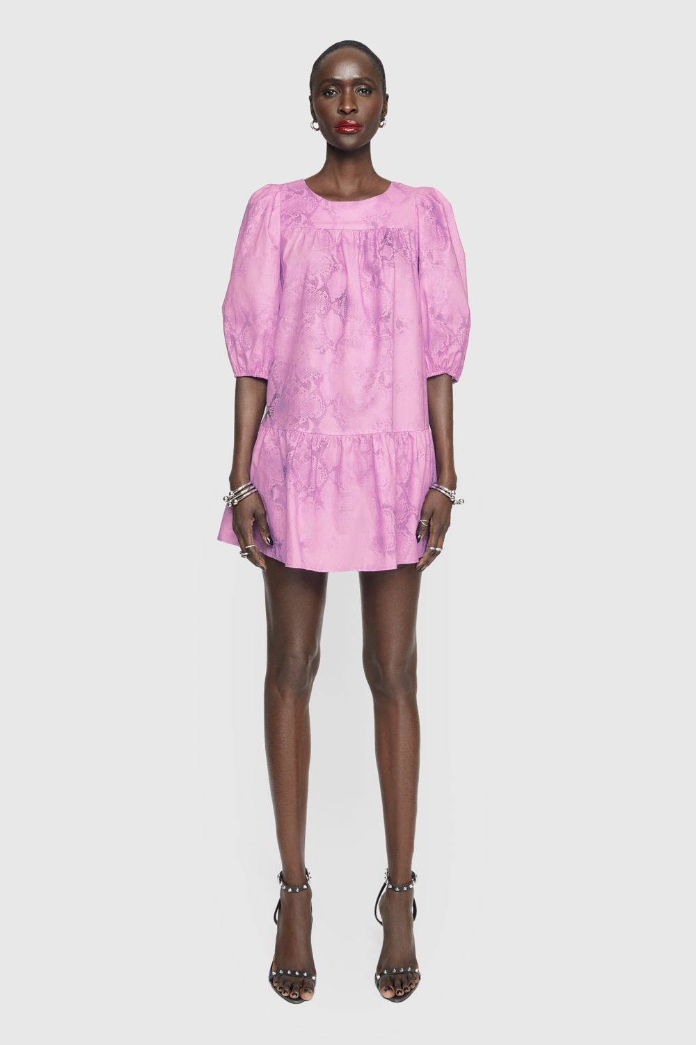 Shop Rebecca Minkoff Felicity Dress In Washed Python Light Wisteria