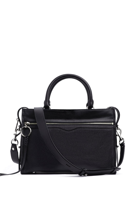 Rebecca Minkoff Bedford Zip Satchel In Black