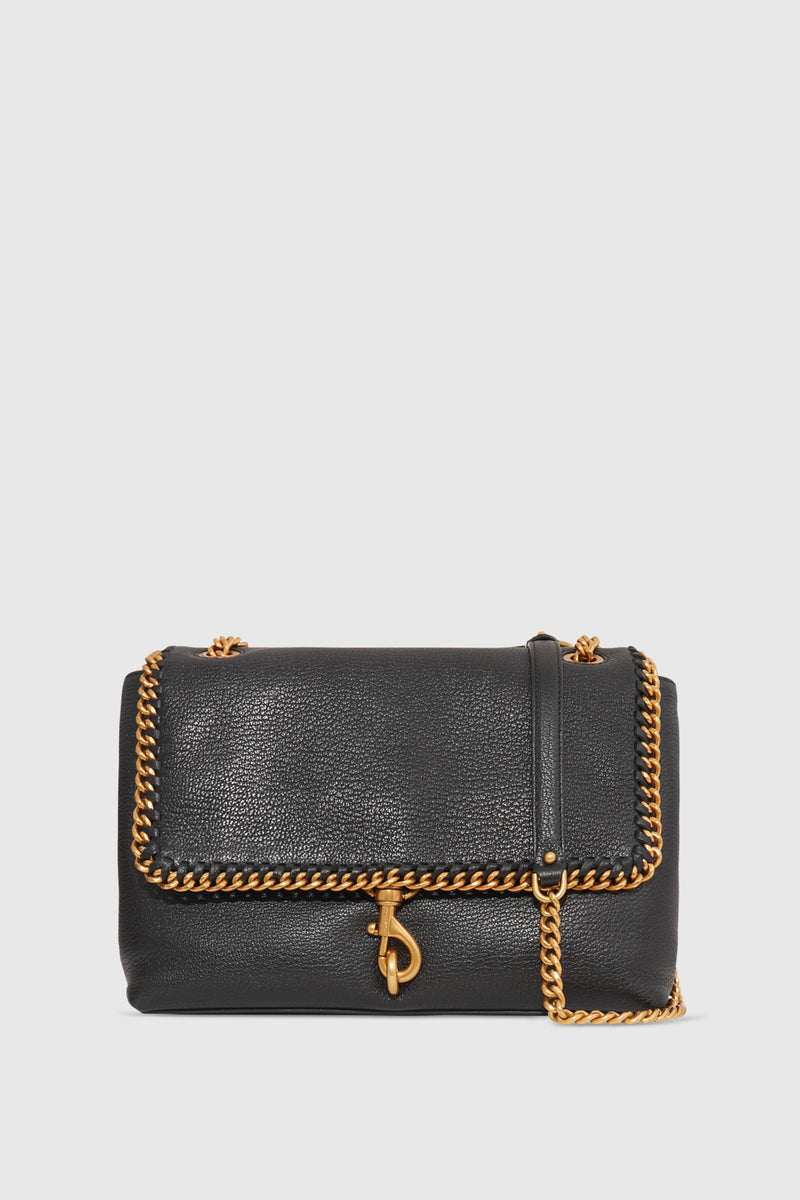 REBECCA MINKOFF EDIE FLAP SHOULDER BAG WITH WOVEN CHAIN