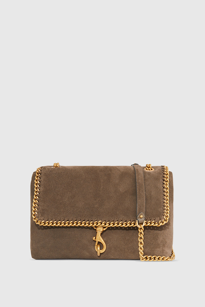 REBECCA MINKOFF EDIE FLAP SHOULDER BAG WITH WOVEN CHAIN