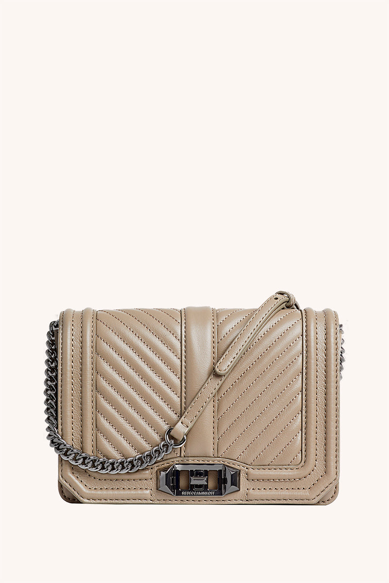 chevron quilted small love crossbody