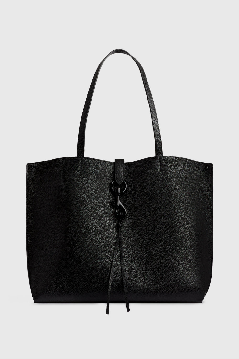 Shop Rebecca Minkoff Megan Tote Bag In Black/black Shellac