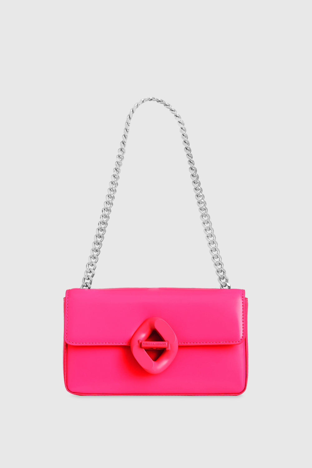 Shop Rebecca Minkoff The G Small Shoulder With Chain Strap Bag In Pink