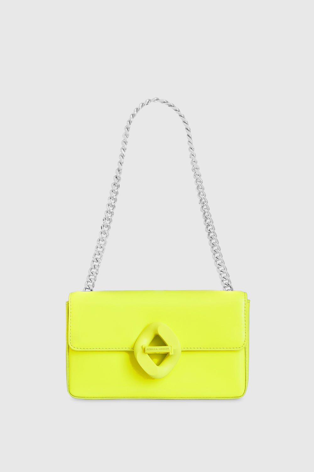 Shop Rebecca Minkoff The G Small Shoulder With Chain Strap Bag In Yellow