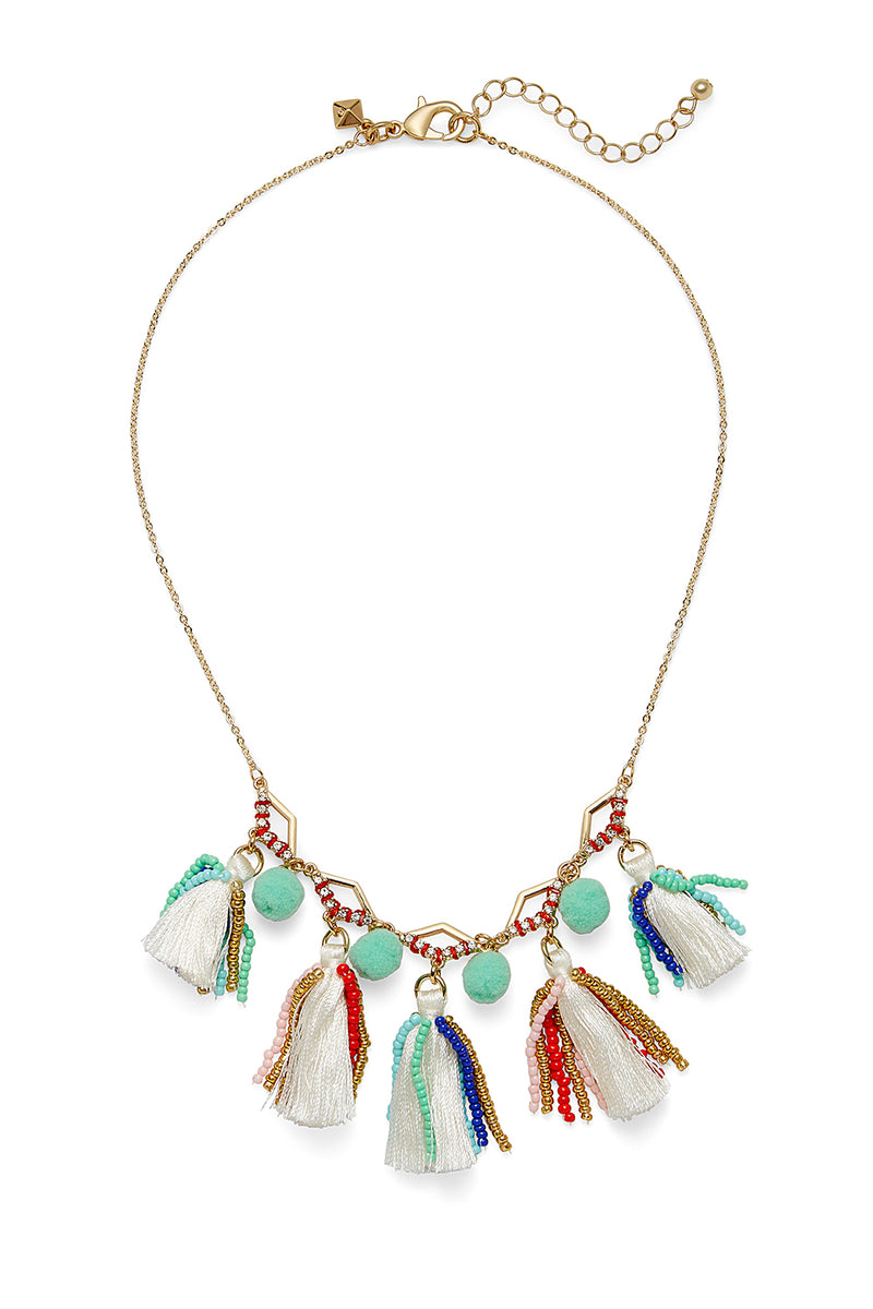 REBECCA MINKOFF Geo Multi Tassel Short Necklace