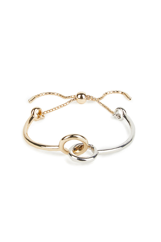 Rebecca Minkoff Interlocking Ring Bracelet In Gold / Rhodium