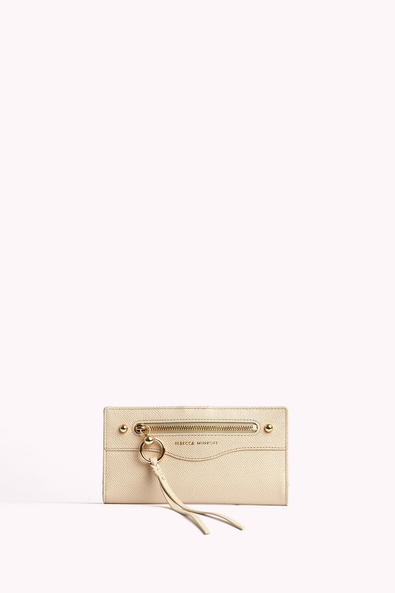 Rebecca Minkoff Gabby Snap Wallet | Tan Designer Clutch |  In Tahini