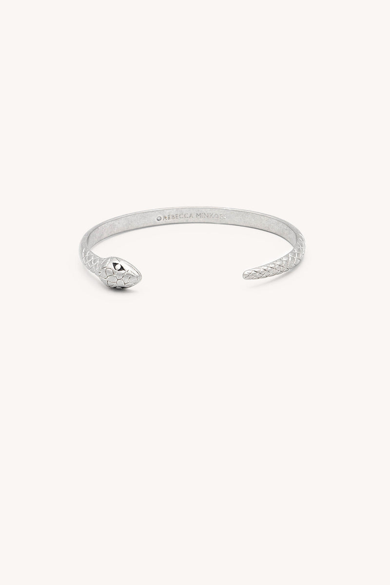 Rebecca Minkoff Snake Cuff Bracelet In Rhodium