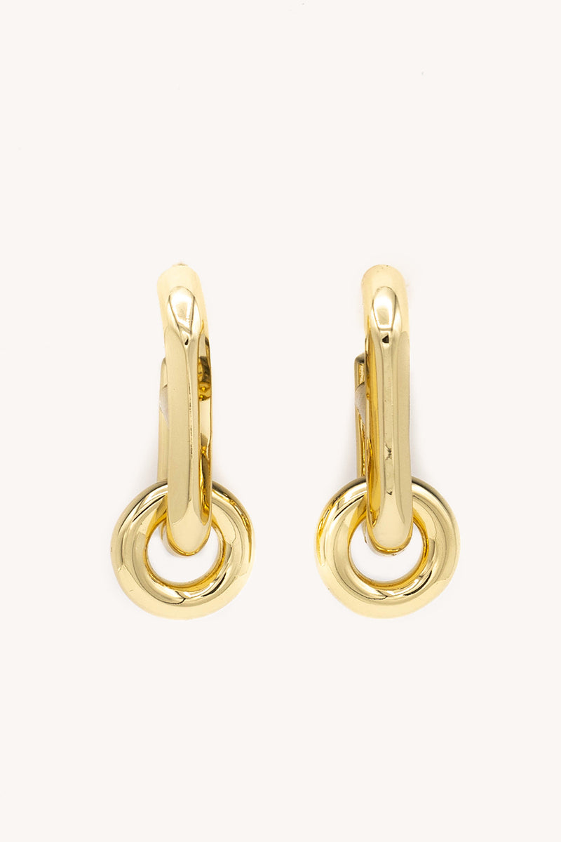 Rebecca Minkoff Interlocking Link Earring In Shiny Gold