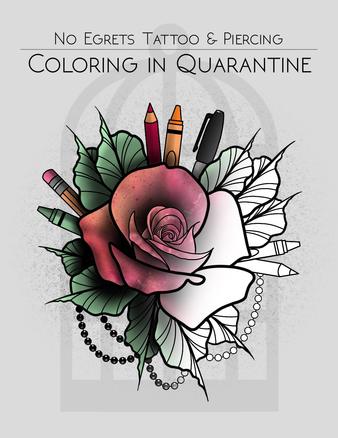 Download Coloring In Quarantine No Egrets Coloring Book No Egrets Tattoo Studio