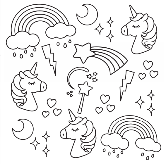 Download I Heart Unicorns - Small Coloring Book