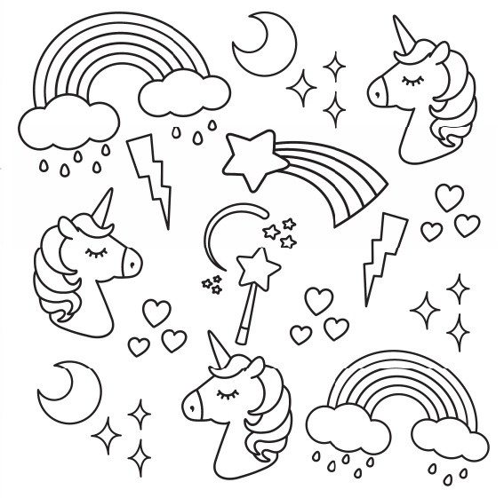 I Heart Unicorns - Small Coloring Book
