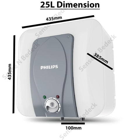 Philips AWH1121H Storage Water Heater 25L dimension chart