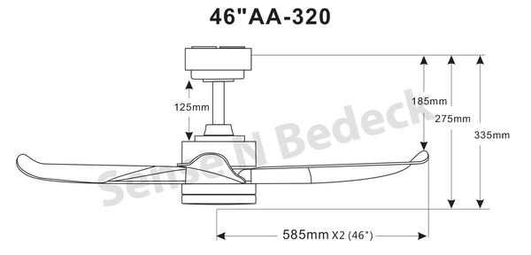 Aero Air AA-320 46" dimension chart