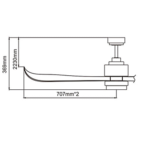 Fanco E-Trinity (42"/52") dimension chart