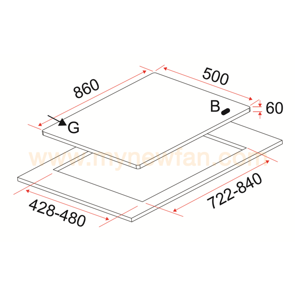 EF EFH 3970 TN VSB Kitchen Hob