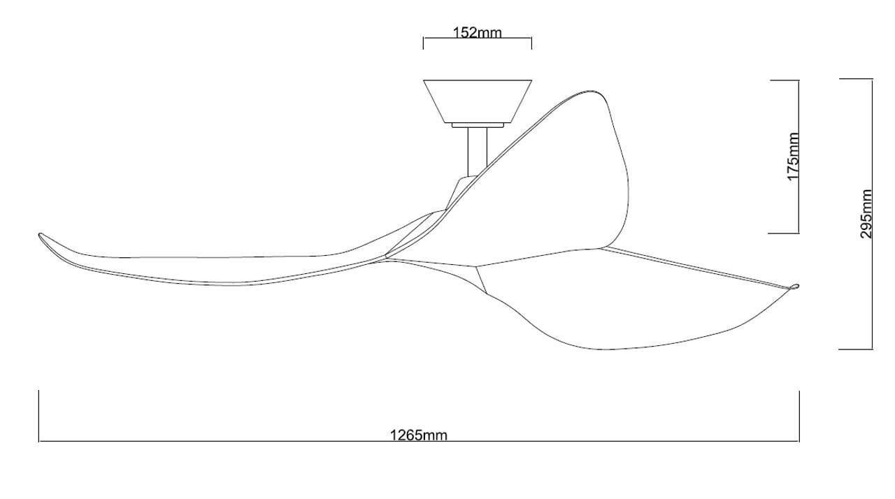 Fanco Huracan 52" Dimension Chart