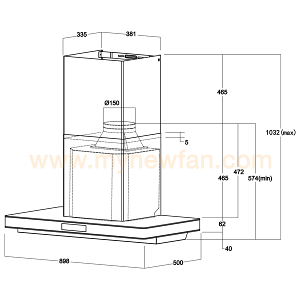 Rinnai RH-C91A-SSVR Kitchen Chimney Hood