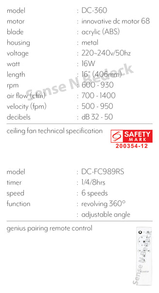 Acorn DC-360 product specification