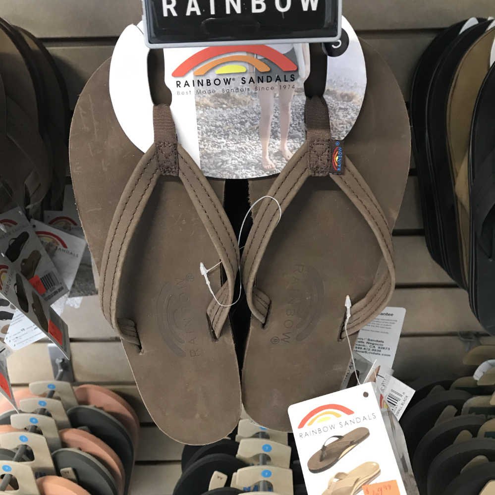 rainbow sandals narrow strap