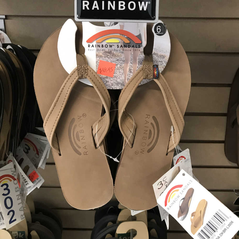 rainbow flip flops women
