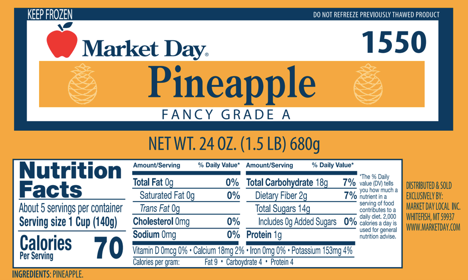 Pineapple Chunks, frozen Nutrition Facts - Eat This Much