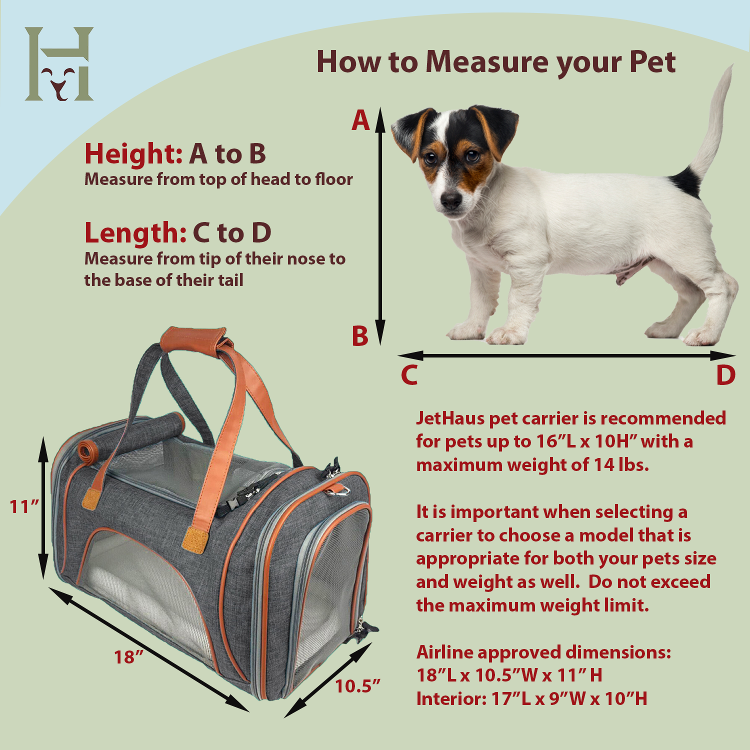 JetHaus Airline Approved Pet Carrier 