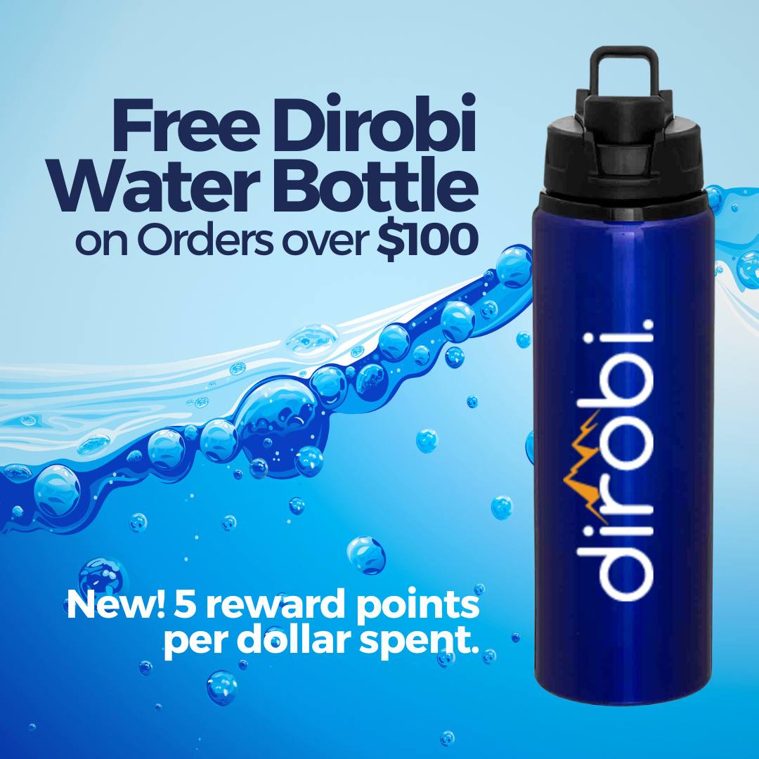 Free Dirobi Water Bottle on Orders over $100