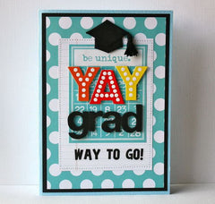 YaY Grad! Graduation card made with cardstock.
