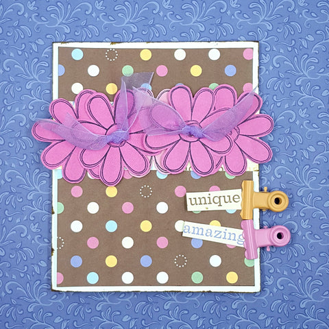 Homemade Mother's Day card made with paper cardstock flowers.