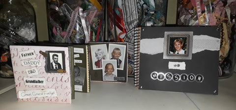 Mini Father's Day and Missionary scrapbook made with various cardstock scraps and other elements