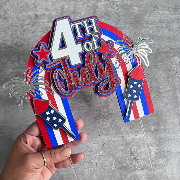 4th of july cake topper