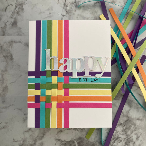 how to make a woven card with cardstock strips