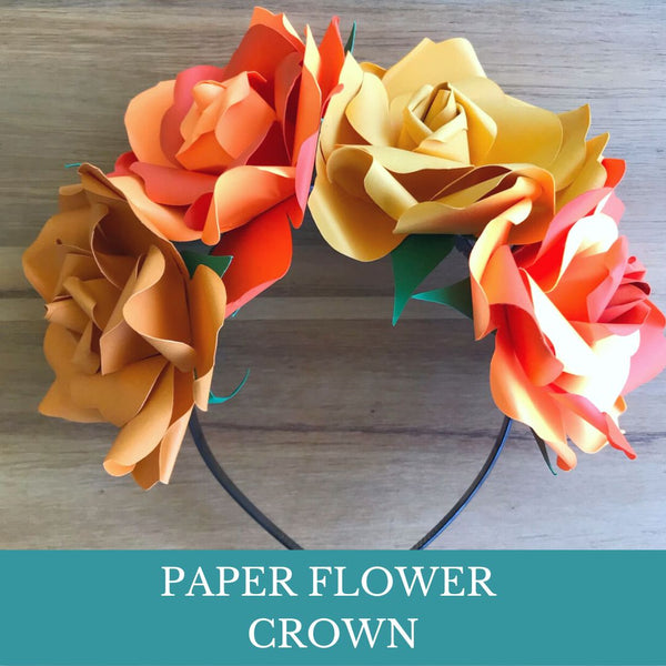 paper flower crown for a flower girl
