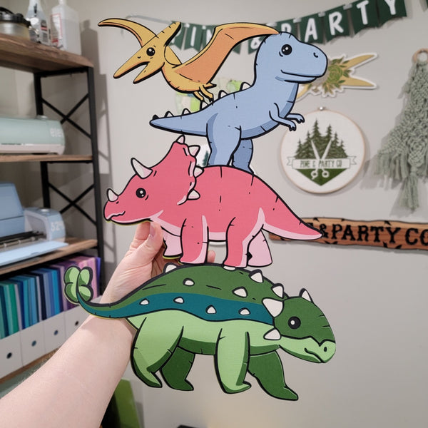 Stacked dinosaur cake topper 