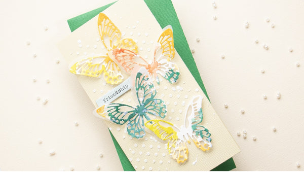 watercolor butterflies card