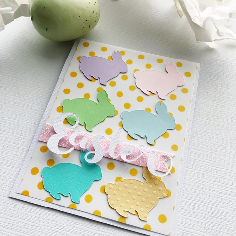 Easter bunny die cut card