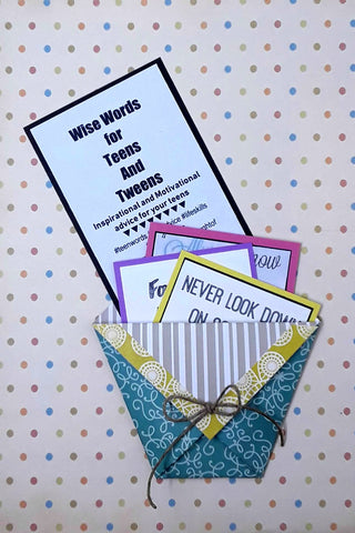 Fun quotes in a paper pocket for your teens,tweens or yourself!