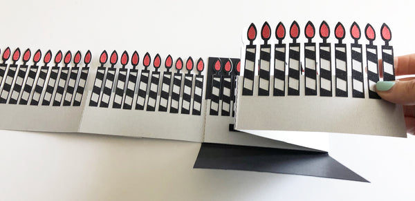 fold out candle card accordion fold