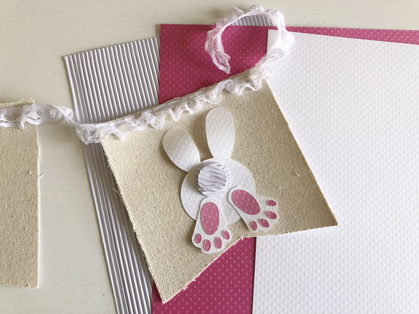 Easter Bunny Canvas Banner using Dotted Swiss