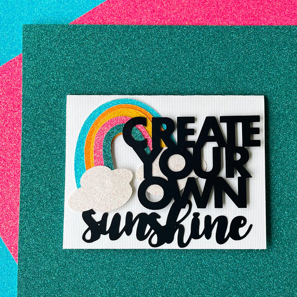 create your own sunshine handmade card with glitter