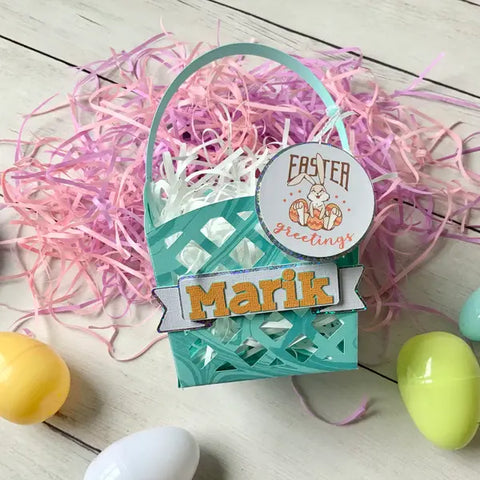 Paper Easter basket made with Cricut