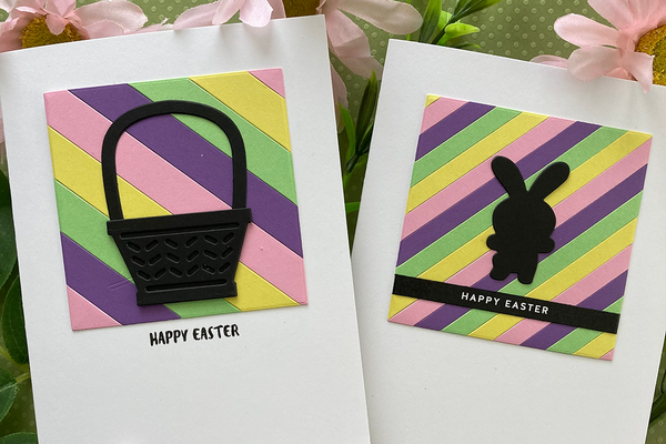 easter silhouette cardstock strip cards