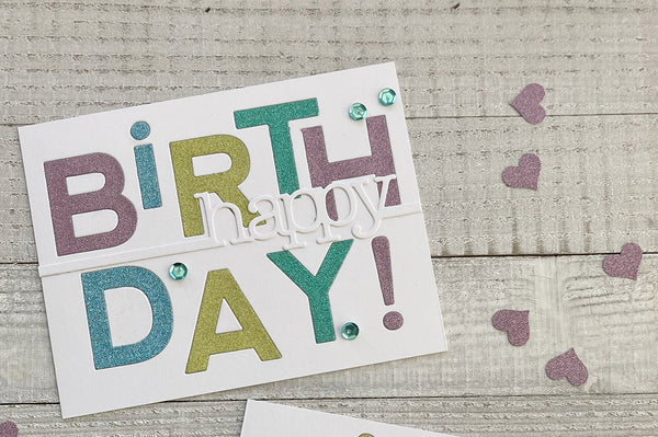 glitter inlay birthday card