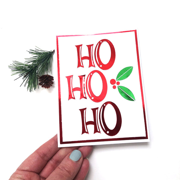 handmade christmas card made with foil cardtsock
