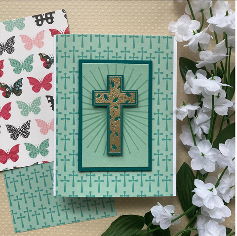 Easter cross handmade christian card