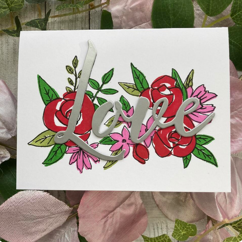 Floral watercolor Valentine's Day Card