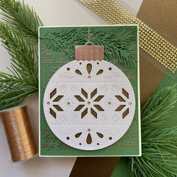 handmade card with large ornament die