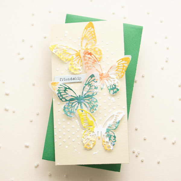 easy watercolor butterflies card